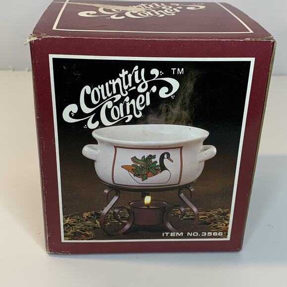 Vintage Country Corner Christmas Canadian Geese Potpourri Cooker 1980s - Picture 1 of 8